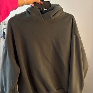 Cozy army green cowl neck hoodie ( third pic shows color best)